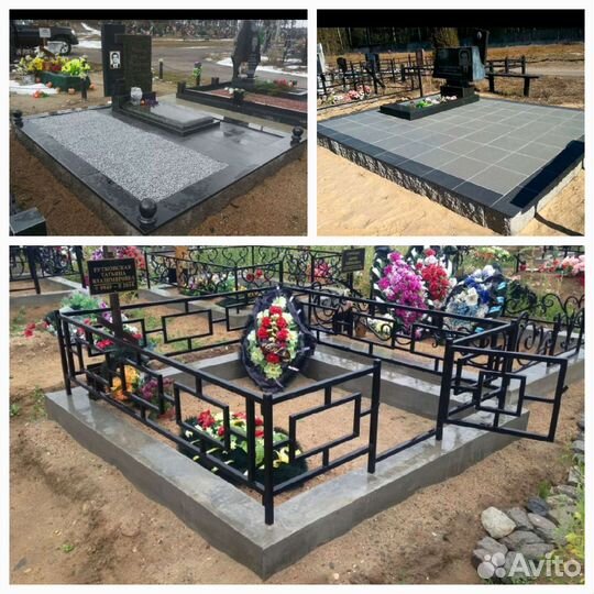 Бетонные работы на кладбище