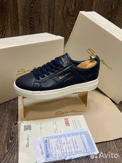 Кроссовки мужские кожаные santoni