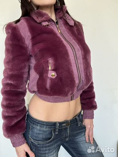 Меховой пушистый бомбер y2k