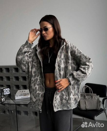 Толстовка женская леопардовый