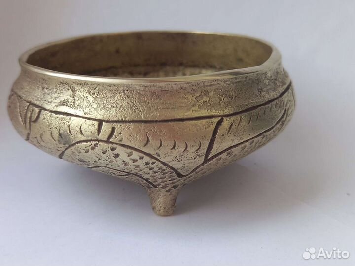 Старый Китай вазочка бронза клеймо 19 век