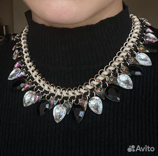 Ожерелье бохо многослойное стразы цепи