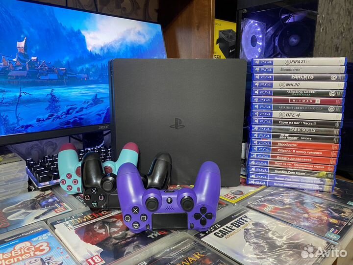 Sony ps4 slim 1tb+ 3геймпада