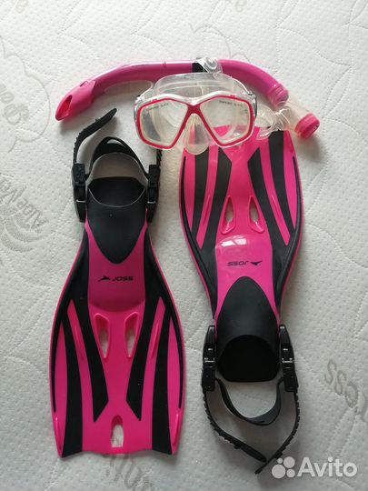 Набор для плавания детский маска, трубка, ласты