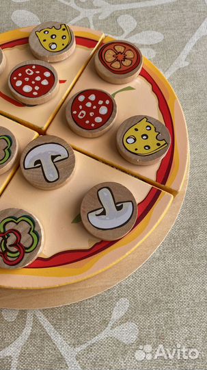 Игрушка пицца деревянная