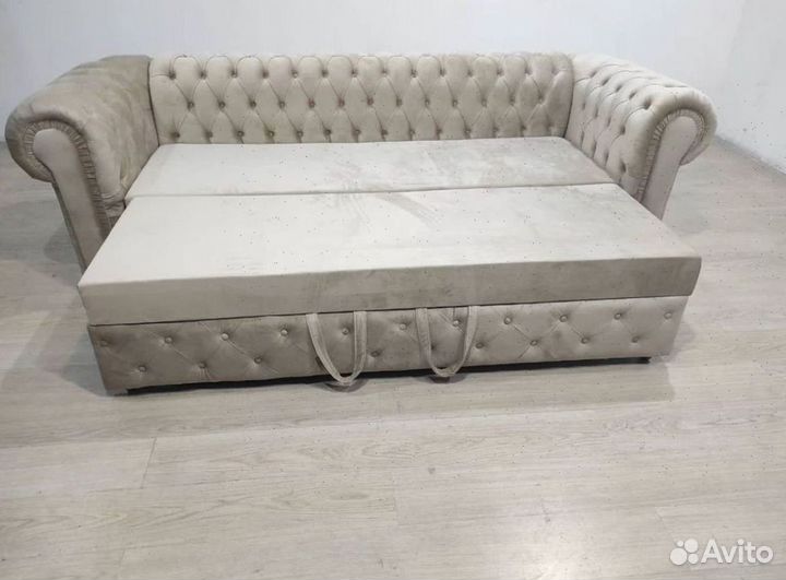 Диван Честер Велюр с механизмом дельфин