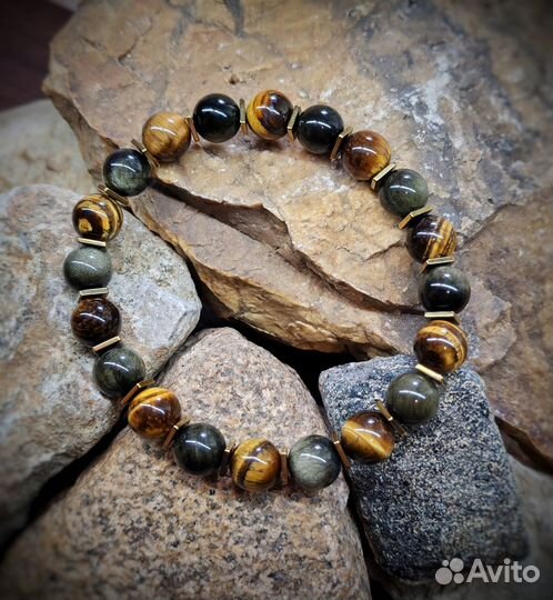 Мужской браслет из натуральных камней