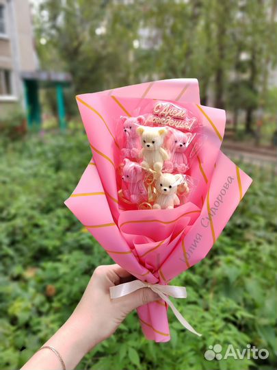 Шоколадные мишки, шоколадный букет без глазури