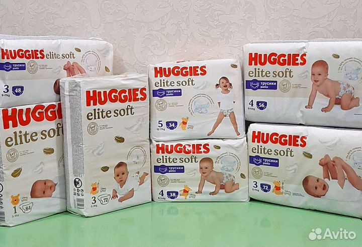 Подгузники трусики huggies elite soft 1,2,3,4,5