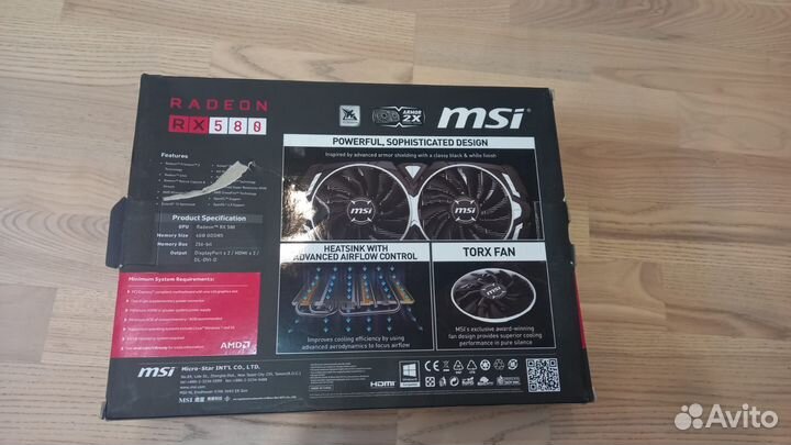 Видеокарта rx 580 4gb MSI armor