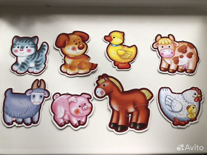 Пазлы половинки мозаика деревянные вкладыши сортер