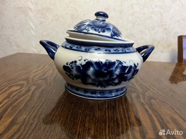 Супница керамическая Гжель СССР