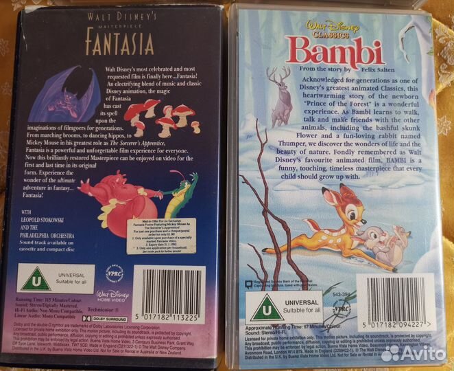 Мультфильмы Disney. VHS. На английском языке