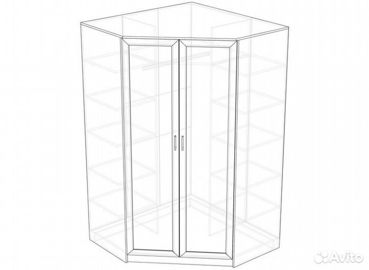 Шкаф угловой двухстворчатый 