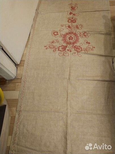 Подзор ткань лён старинный СССР