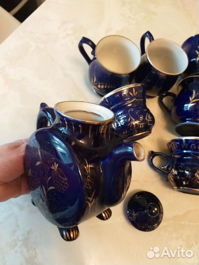 Чайный сервиз гжель cobalt (14 предметов)