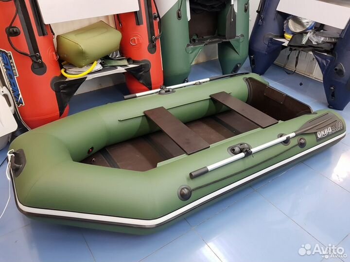 Лодка пвх Аква 2800 Слань-книжка киль Зеленый
