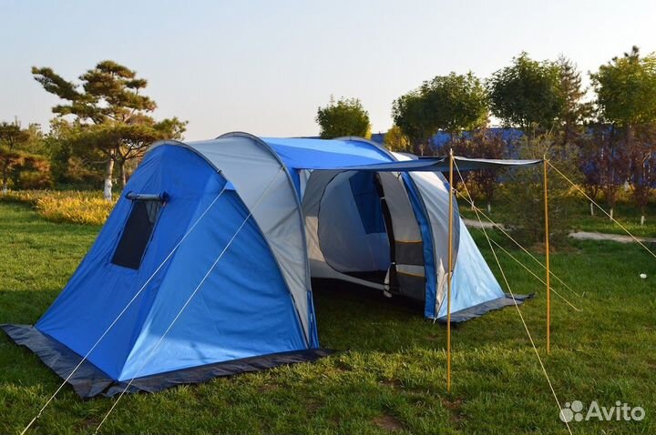 Двухкомнатная палатка с навесом 4-местная