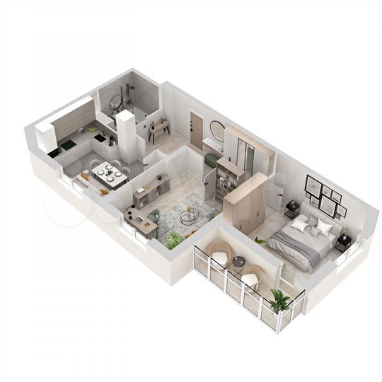 2-к. квартира, 62,5 м², 12/17 эт.