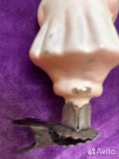 Елочные игрушки СССР на прищепке. Девочки в шубке