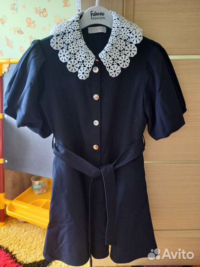 Платье школьное синее