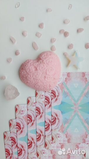 Мыло сердце ручной работы с натуральными камнями