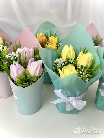 Букет тюльпанов из мыла