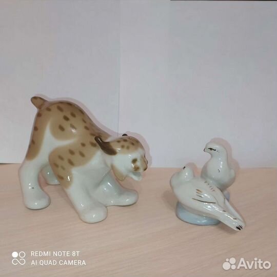 Статуэтки Рысь Голуби Полонский завод СССР