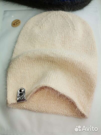 Шапка Бини из пуха норки ручной работы, женская