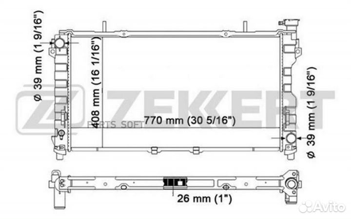 Радиатор охлаждения Крайслер Вояджер IV 00