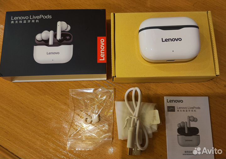 Lenovo LivePods беспроводные наушники, новые