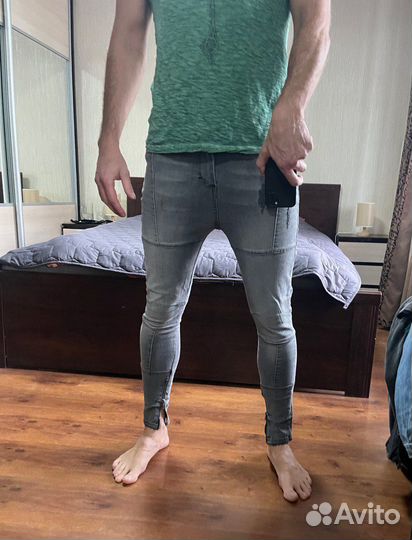 Мужские джинсы Religion, серые скинни