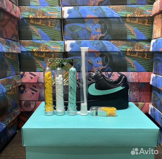 Кроссовки Nike Air Force 1 Tiffany low. Люкс