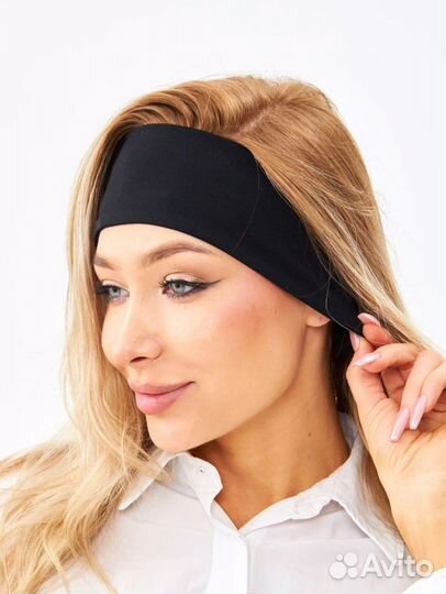 Повязка на голову женская черная