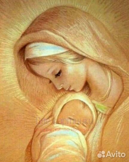 Картина по номерам 40x50 Мать с младенцем