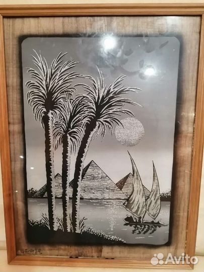 Папирус из Египта в рамке