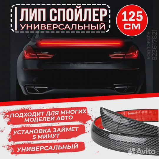 Лип спойлер универсальный молдинг на багажник с LE