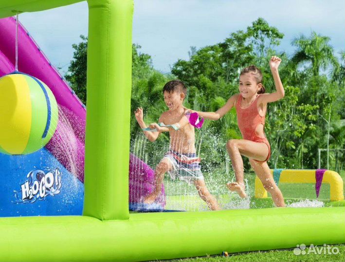 Детский надувной бассейн с горкой