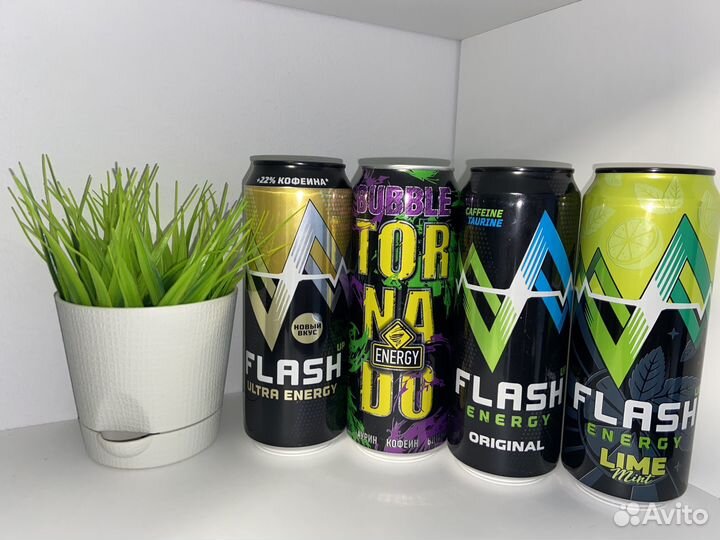 Энергетики Burn, Red Bull, Flash, Gorilla