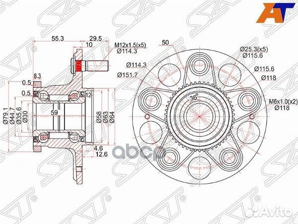 Ступичный узел RR honda stream RN#/integra