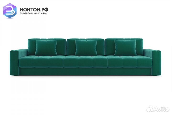 Диван тик-так Монарх 3-х местный изумрудный