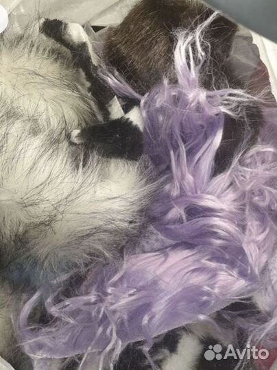 Кусочки искусственного меха и тканей для рукоделия