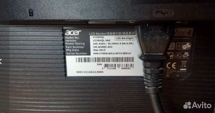 Монитор Acer V226 HQL ABD