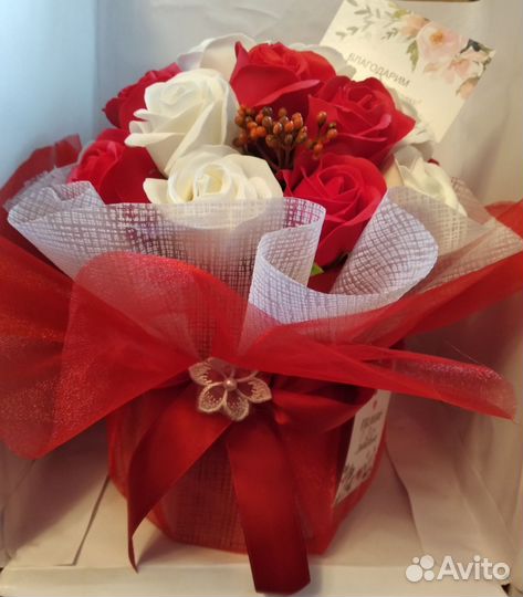 Букет из мыльных роз