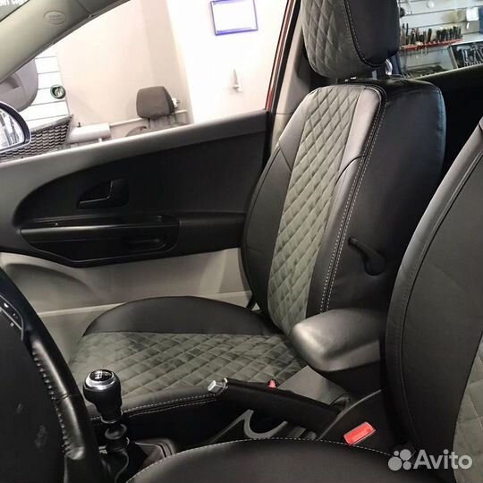 Чехлы Автопилот Ceed1 07-12 Черн с Сер альк ромб