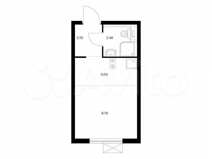 Квартира-студия, 19,9 м², 5/17 эт.