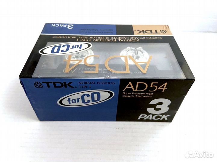 Аудиокассеты 3 штуки 3Pack TDK AD 54 - 1989 г