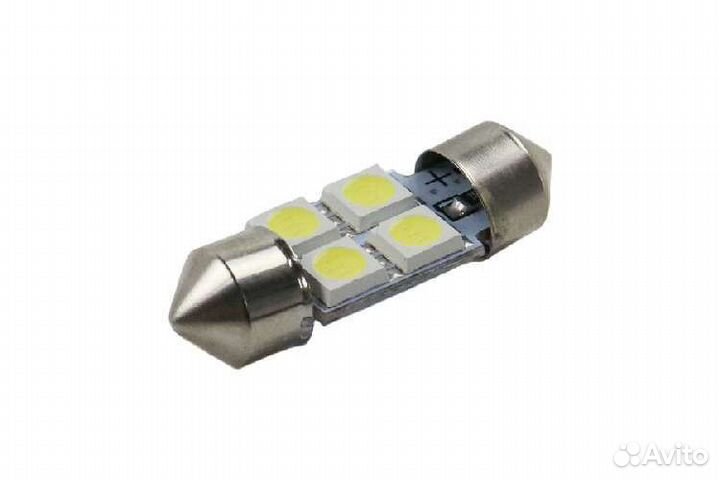 Лампа 12 В T11х31 S8.5,4 светодиода SMD,двухцоколь