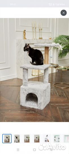 Домик для кошки с когтеточкой новый.коту не зашло