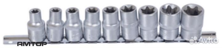 АВТОДЕЛО 39839 Набор головок (9 предметов) 